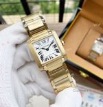 Best Copy Yellow Gold Cartier Ladies Tank Francaise Small Swiss Quartz Watch